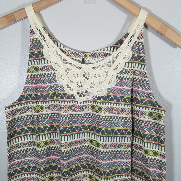 Woolrich Tank Top Tribal Print Lace Detail Size Small - Picture 6 of 12